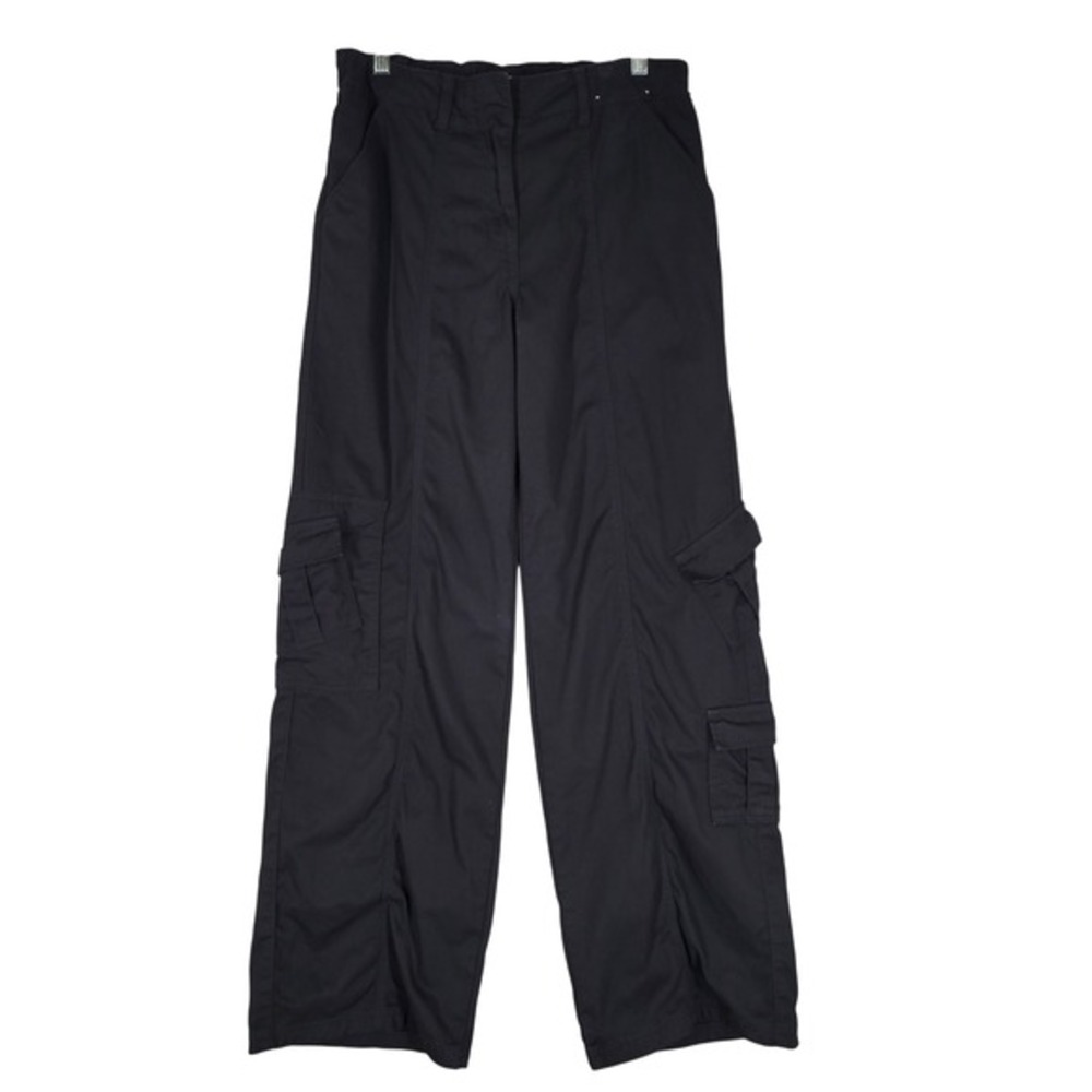 Glassons Wide Leg‎ Cargo Pants Womens 8 Black High Rise Streetwear